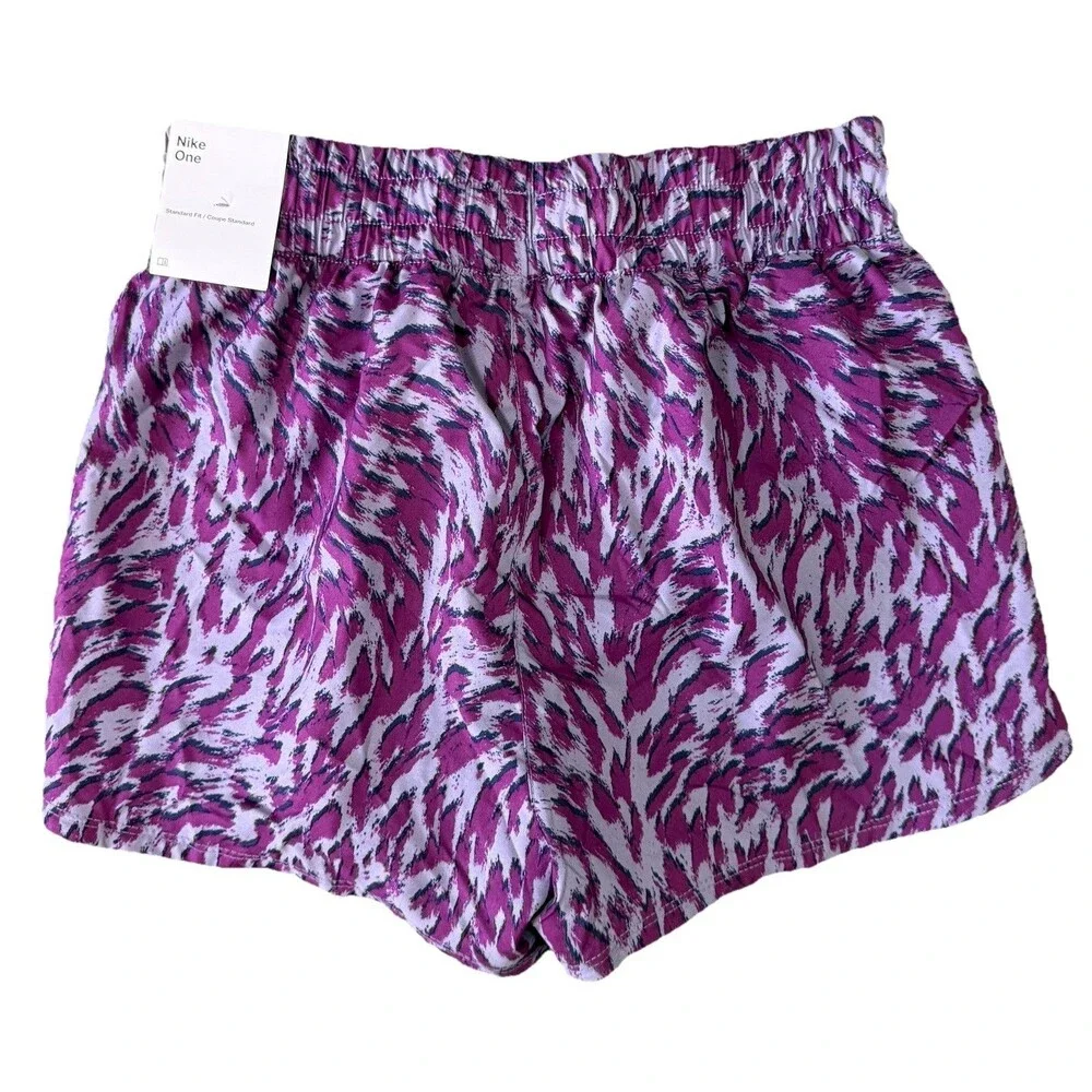 Nike One Woven High-Waisted Shorts Girls Size Medium Purple Lined Training NEW‎